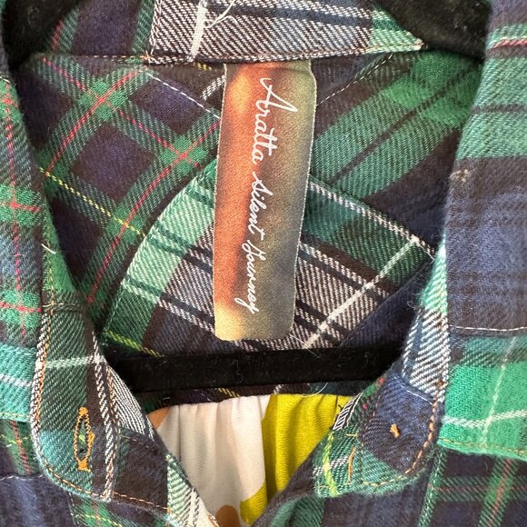 ARATTA SILENT JOURNEY CUSTOM DESIGNED PATCHWORK FLANNEL & PRINT SHIRT - Picture 7 of 7